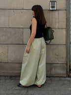 Pantalon Ample en Coton Style Lanterne