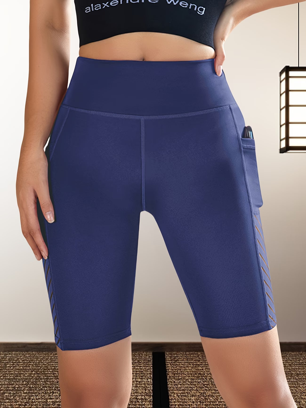 Short de Sport Taille Haute Poches Latérales Yoga
