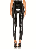 Pantalon en Cuir Taille Haute Slim Extensible