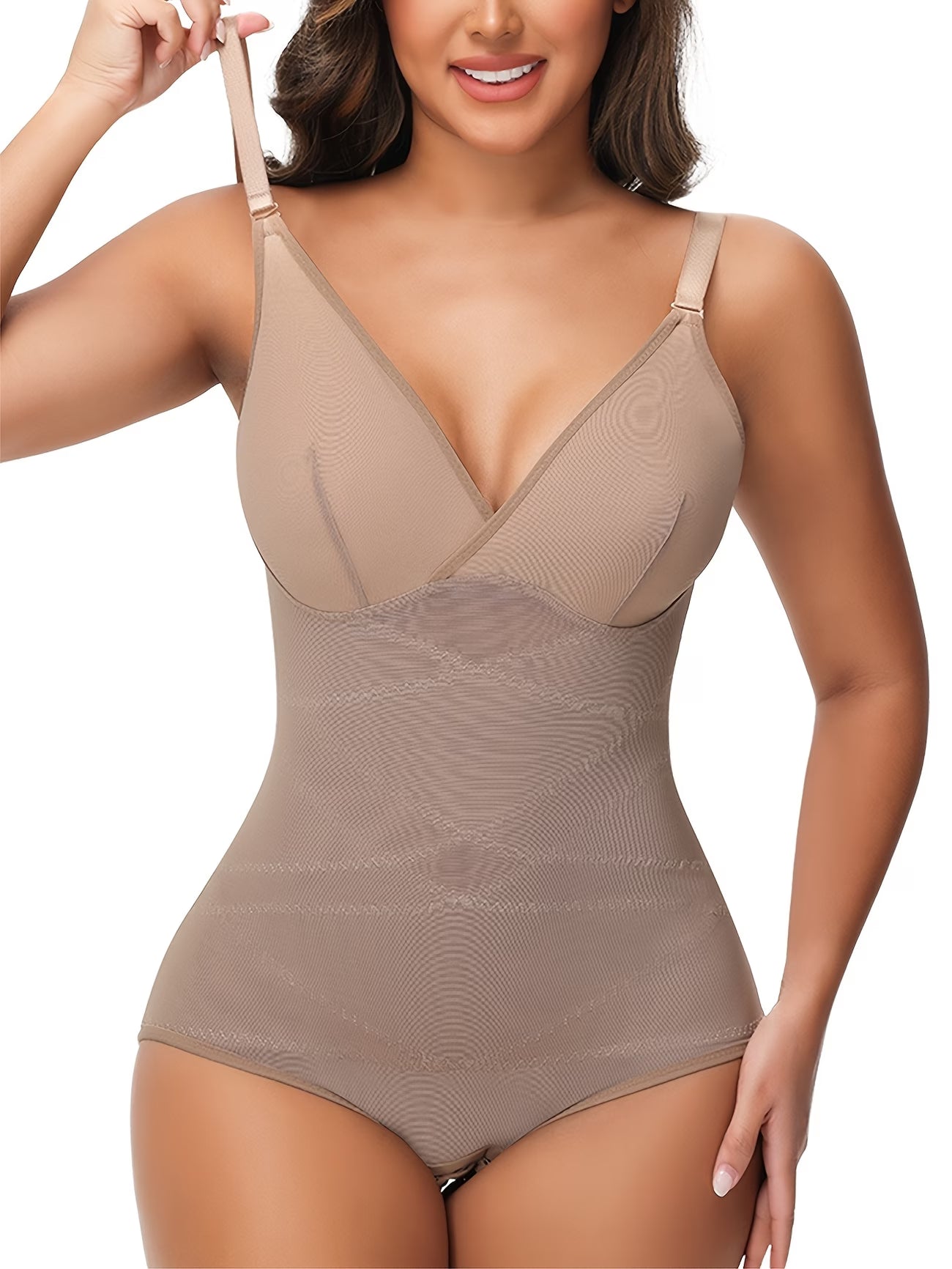 Body Gainant en Dentelle Florale Col en V