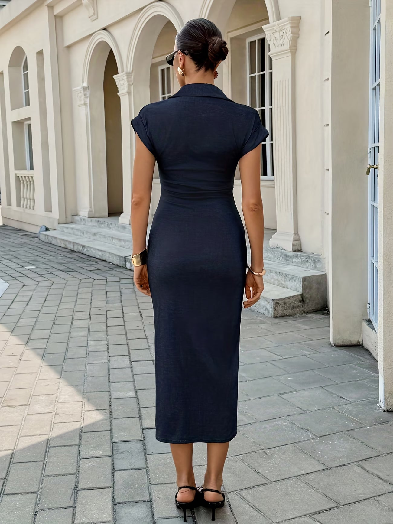 Robe Midi en Denim Zippée