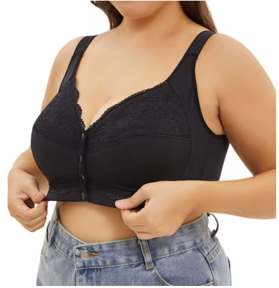 Soutien-gorge Grande Taille Push-Up Fermeture Avant en Dentelle