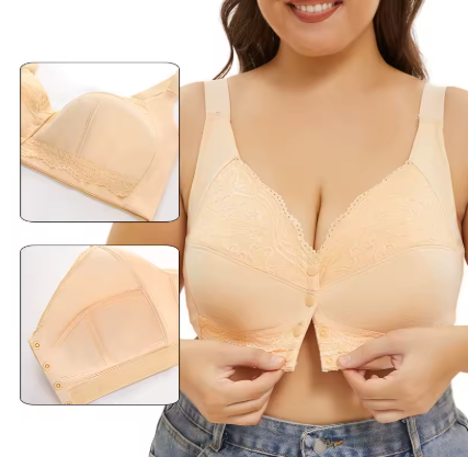 Soutien-gorge Grande Taille Push-Up Fermeture Avant en Dentelle