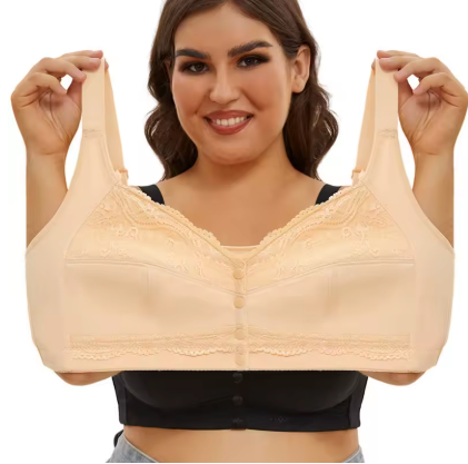 Soutien-gorge Grande Taille Push-Up Fermeture Avant en Dentelle