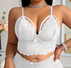 Soutien-gorge Push-Up Grande Taille en Dentelle Fleurie