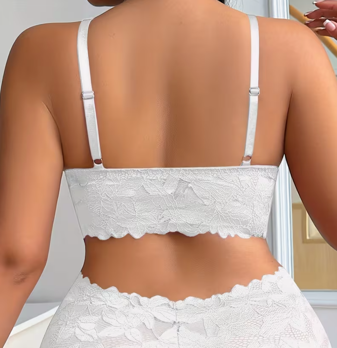 Soutien-gorge Push-Up Grande Taille en Dentelle Fleurie