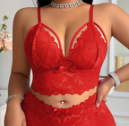 Soutien-gorge Push-Up Grande Taille en Dentelle Fleurie