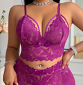 Soutien-gorge Push-Up Grande Taille en Dentelle Fleurie