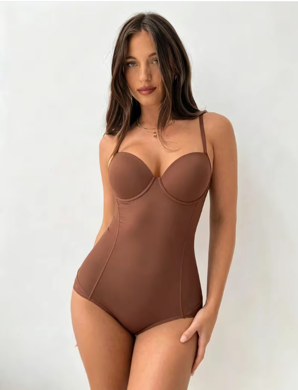 Body Gainant Sans Couture avec Bretelles Soutien-Gorge