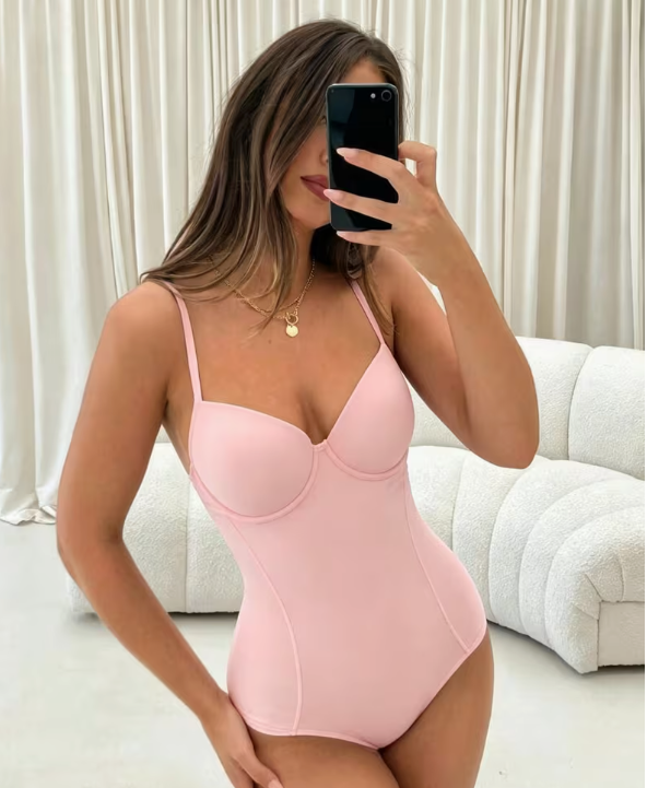 Body Gainant Sans Couture avec Bretelles Soutien-Gorge
