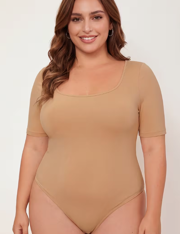 Body Gainant Grande Taille Manches Courtes Ventre Plat