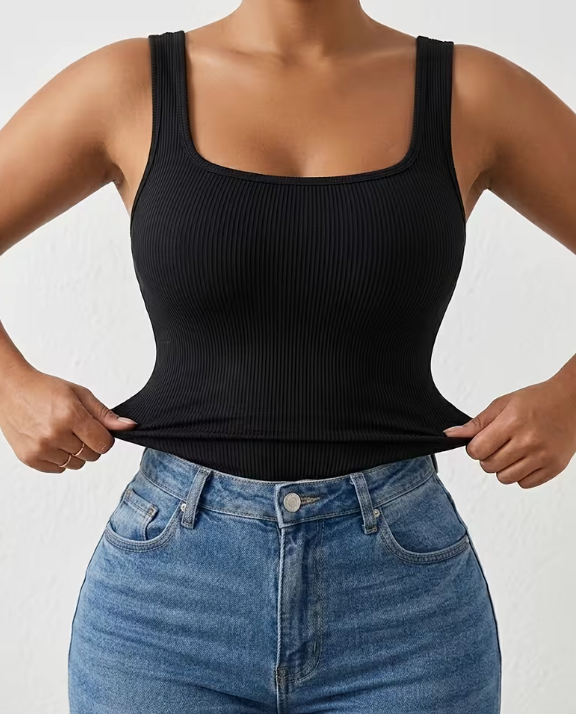 Body Gainant Côtelé Entrejambe Ouvert Ventre Plat