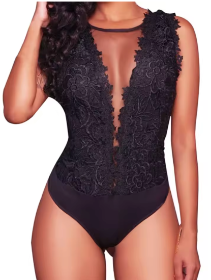 Body Gainant en Dentelle Blanche Effet Costume