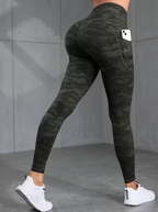 Legging Camouflage Taille Haute Rétro