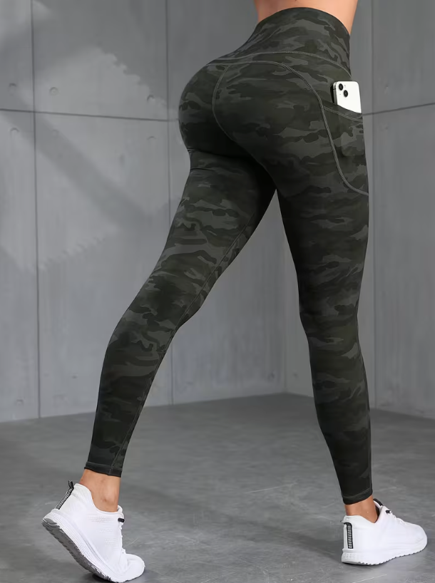 Legging Camouflage Taille Haute Rétro