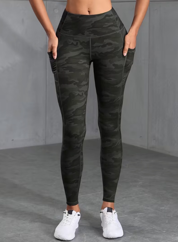Legging Camouflage Taille Haute Rétro