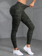 Legging Camouflage Taille Haute Rétro