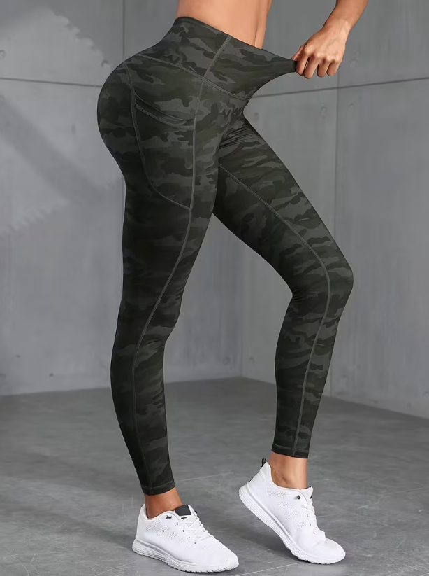 Legging Camouflage Taille Haute Rétro