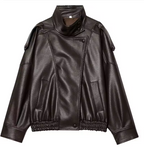 Veste en Cuir Noir Oversize Bombardier