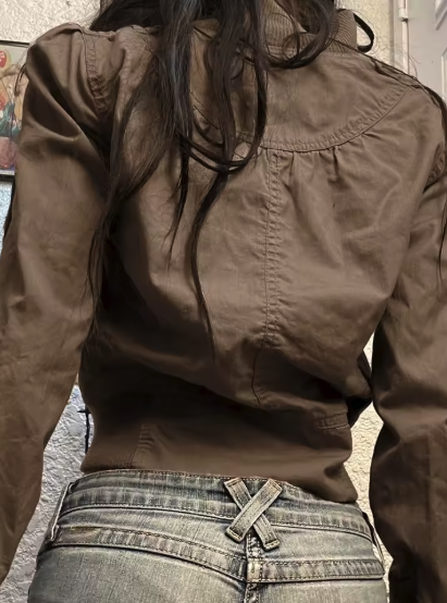 Veste Cropped Zippée Y2K Streetwear