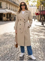 Trench Ceinturé Boutonné Vintage Chic