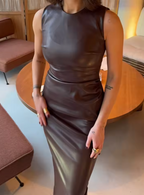 Robe Bodycon Patchwork Taille Haute Longue