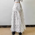 Jupe Longue Gothique Dentelle Streetwear