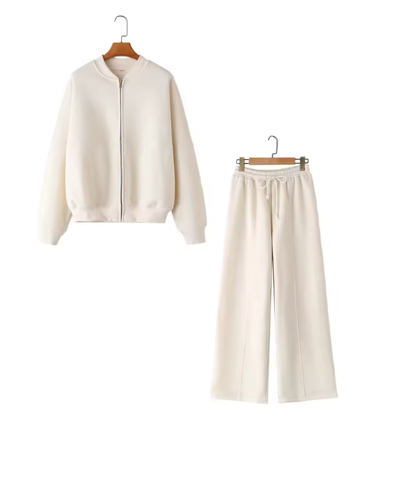 Ensemble Bombardier Zippé Rétro et Pantalon Large Lacé