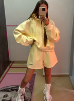 Ensemble Jogging Short Zippé Oversize Été