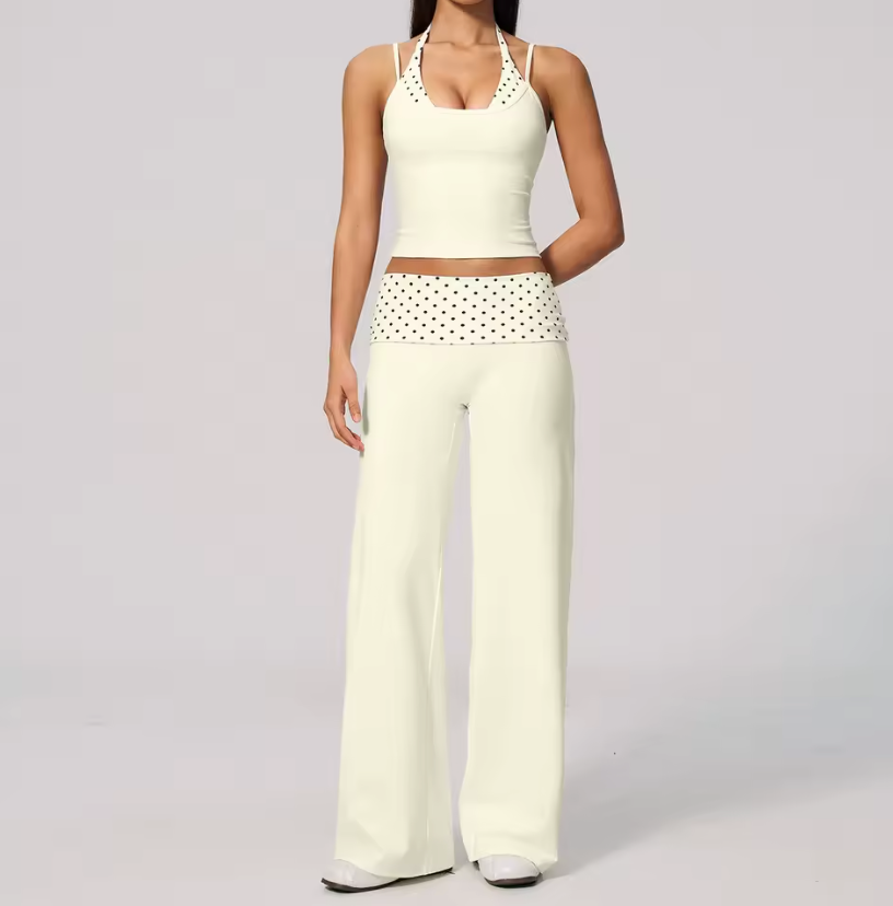 Ensemble Yoga Haut Halter et Pantalon Large