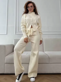 Ensemble Cardigan Zippé et Pantalon Tricot Slim