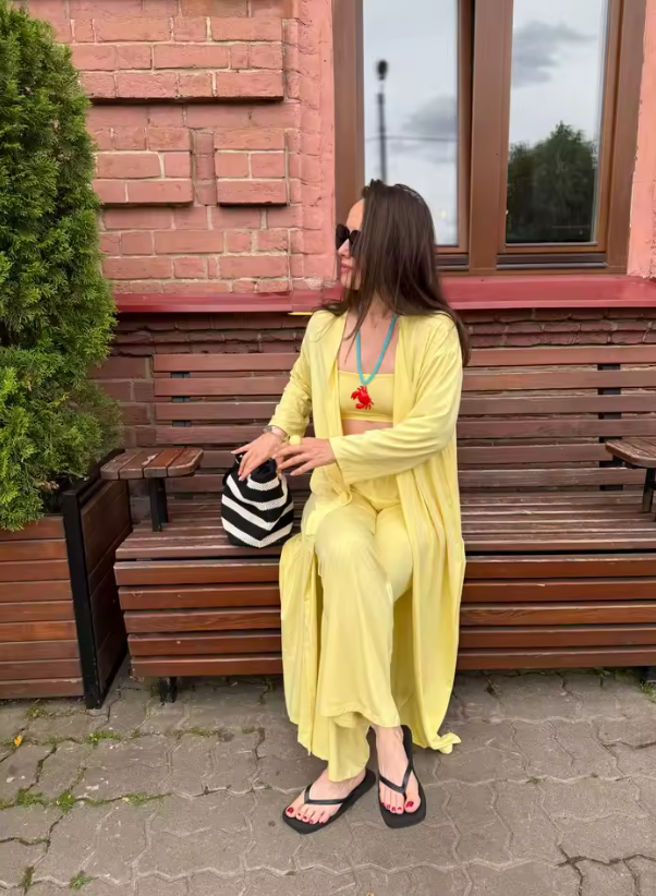 Ensemble 3 Pièces Cardigan Débardeur et Pantalon Modal