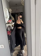 Ensemble 3 Pièces Cardigan Débardeur et Pantalon Modal