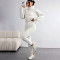Ensemble 3 Pièces Pull à Capuche Fourrure et Pantalon Skinny
