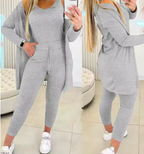 Ensemble 3 Pièces Cardigan Haut et Pantalon Voyage