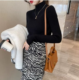 Pull Col Roulé Basique Manches Longues