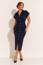 Robe Midi en Denim Zippée