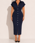 Robe Midi en Denim Zippée