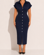 Robe Midi en Denim Zippée