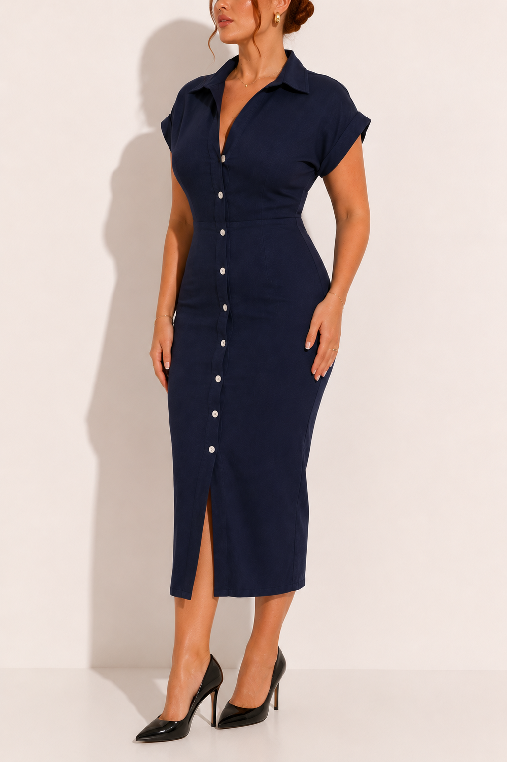 Robe Midi en Denim Zippée