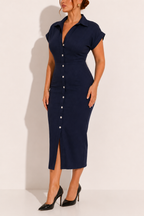 Robe Midi en Denim Zippée