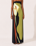 Robe Longue Imprimée Sans Bretelles Dos Nu