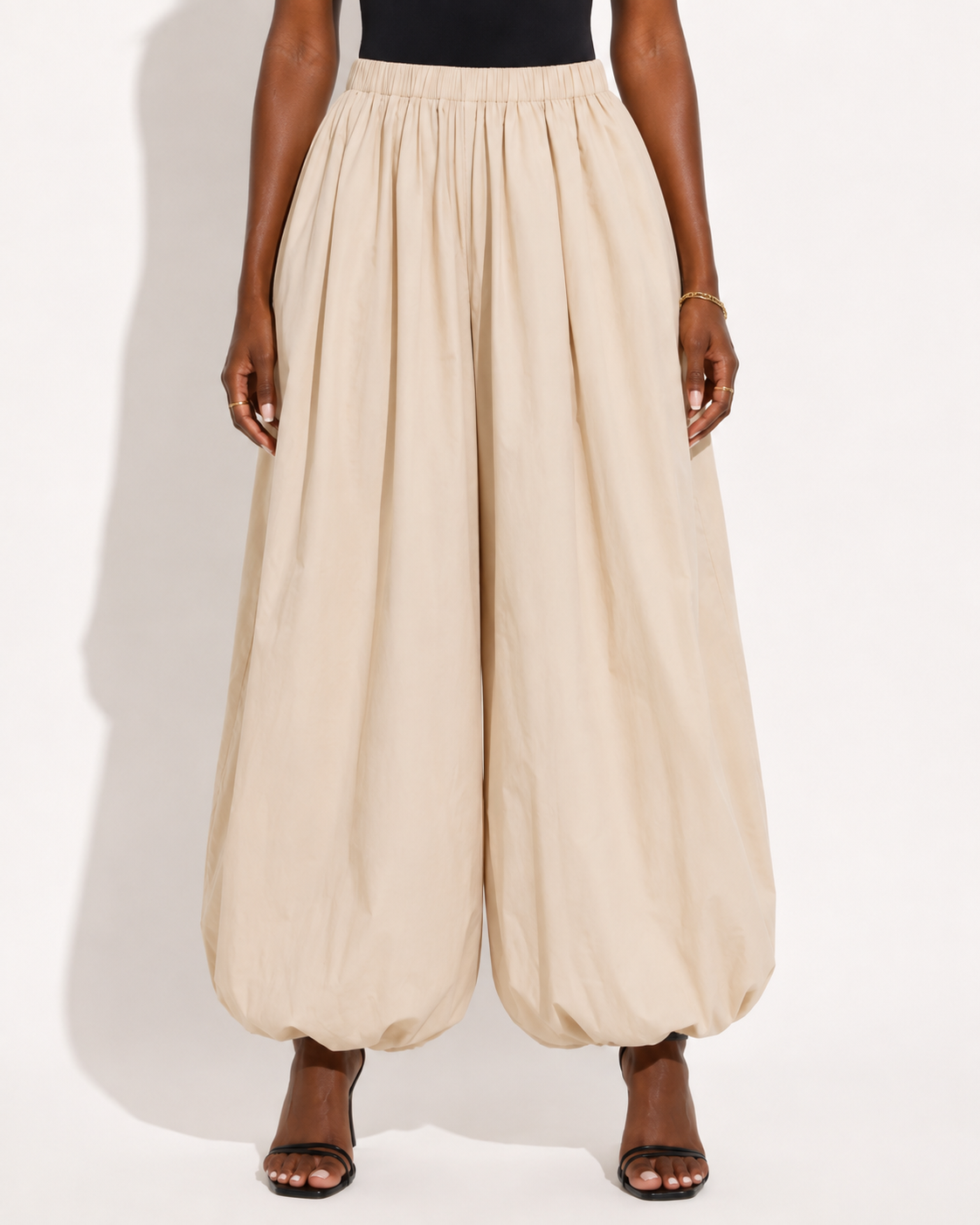 Pantalon Ample en Coton Style Lanterne