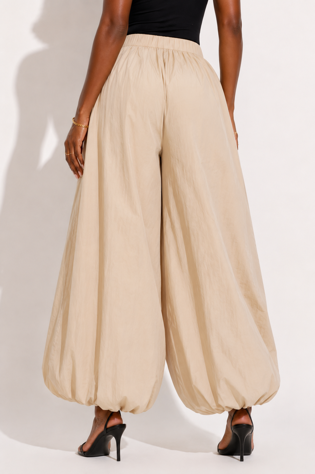 Pantalon Ample en Coton Style Lanterne