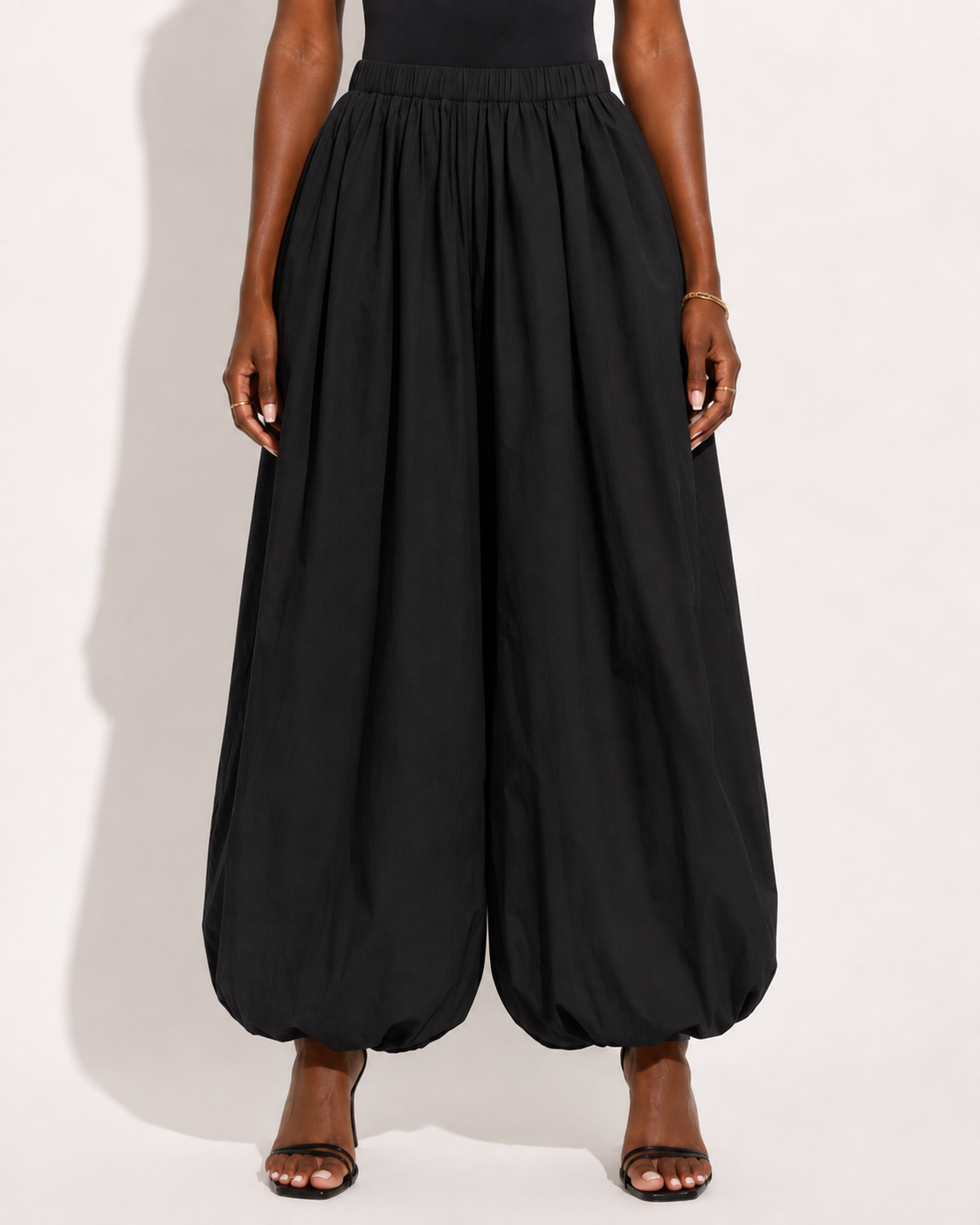Pantalon Ample en Coton Style Lanterne