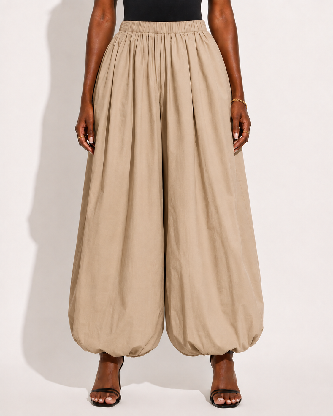 Pantalon Ample en Coton Style Lanterne