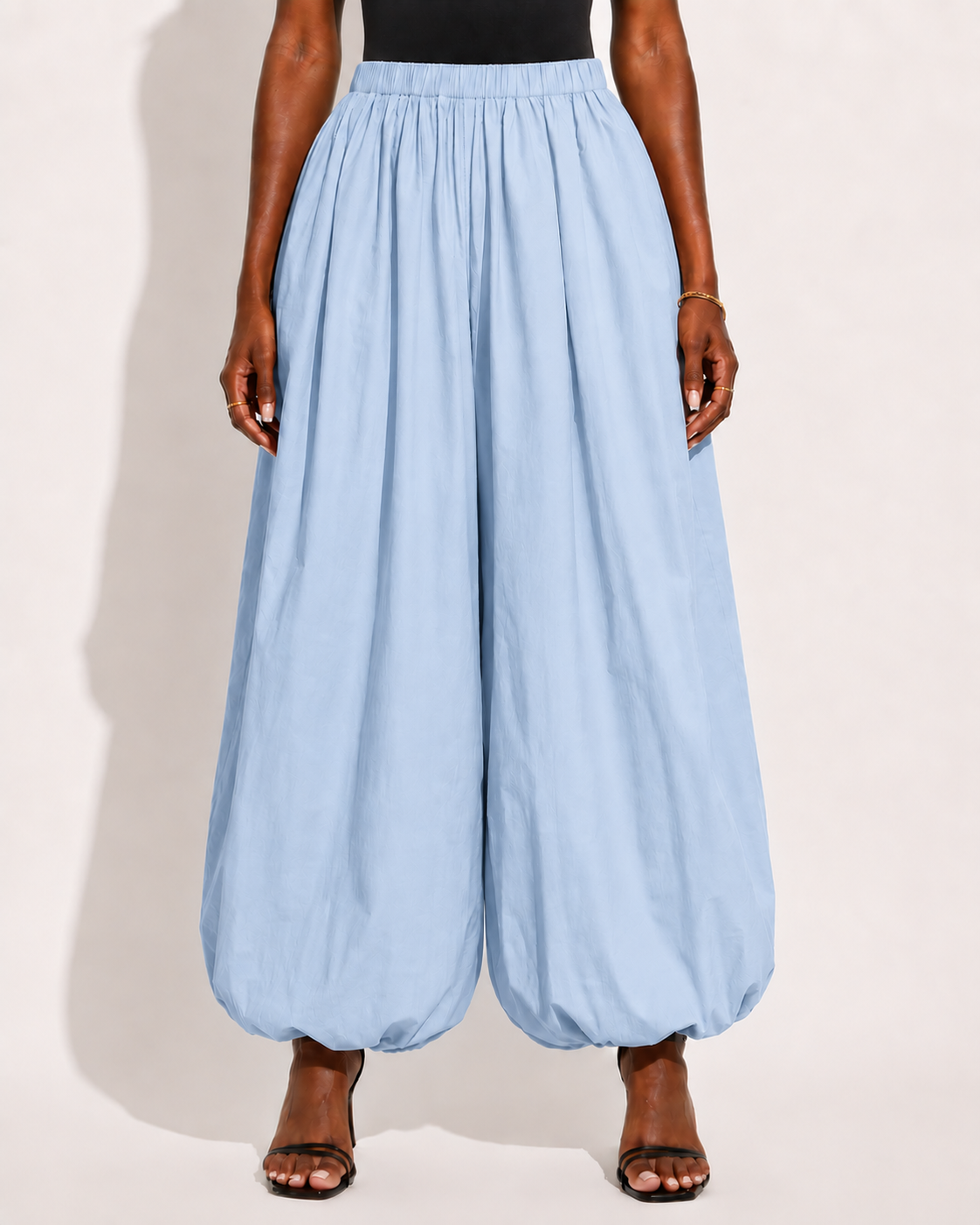 Pantalon Ample en Coton Style Lanterne
