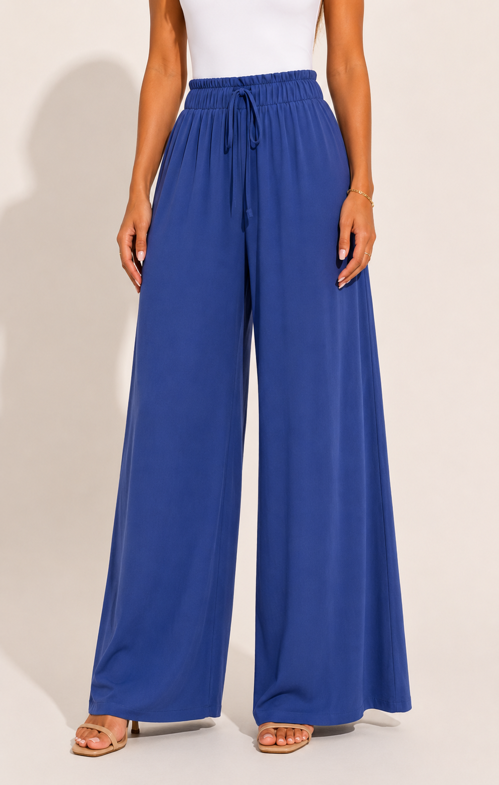 Pantalon Large Vacances Cordon Élastique