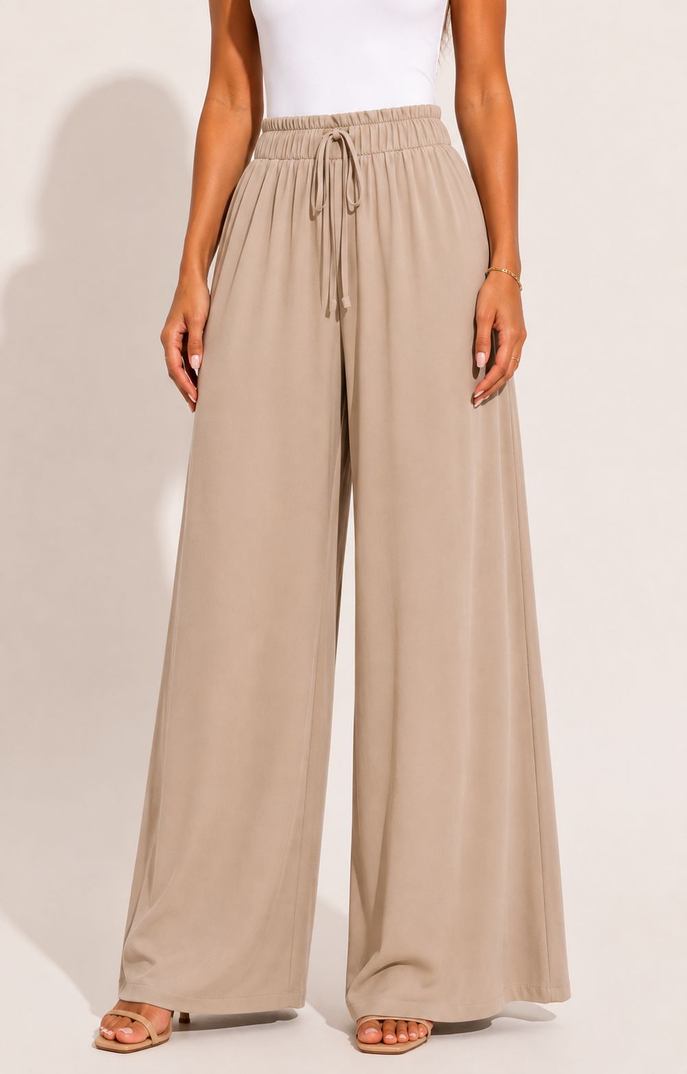 Pantalon Large Vacances Cordon Élastique