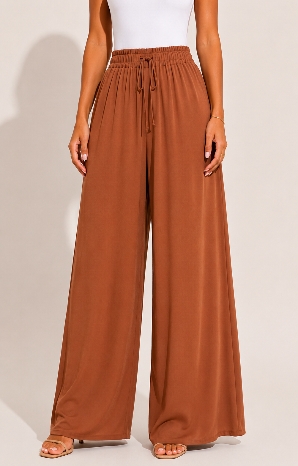 Pantalon Large Vacances Cordon Élastique